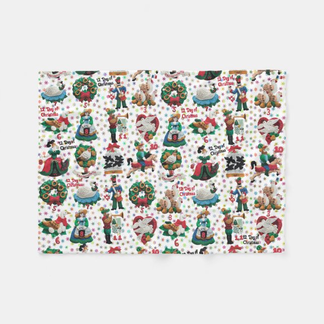 12 Tage Weihnachten Handgefertigte Gürtelschmuck K Fleecedecke (Vorderseite (Horizontal))
