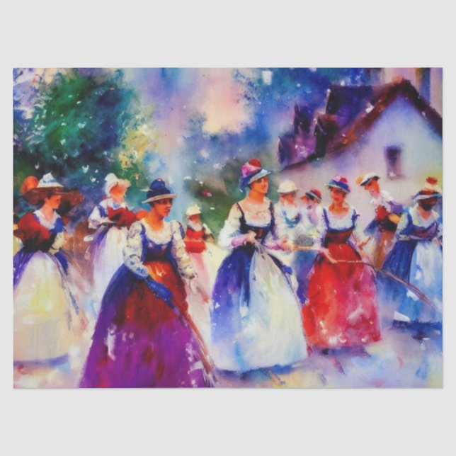 12 Tage Weihnachten: Maid A-Milking (D), Seidenpapier (Vorderseite)