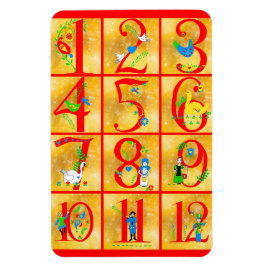 12 Tage Weihnachten Song Folk Art Numbers Magnet