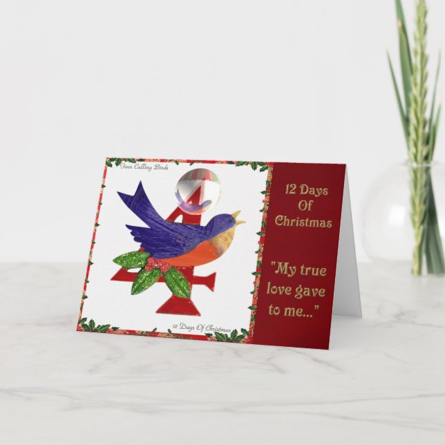 12 Tage Weihnachten vier nennende Vögel (Vorderseite)