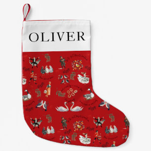 12 Tage Weihnachten Vintage Rot Kleiner Weihnachtsstrumpf