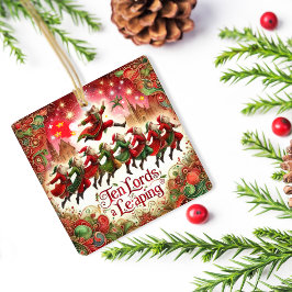 12 Tage Weihnachten Zehn Herren springen Keramikornament