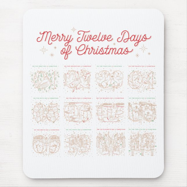 12 Tage Weihnachts-Mousepad Mousepad (Vorne)