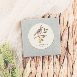 12 Tage Weihnachtsfeier in einem Birnenbaum Runder Aufkleber