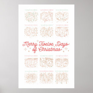 12 Tage Weihnachtsgebäck 24x36 Poster