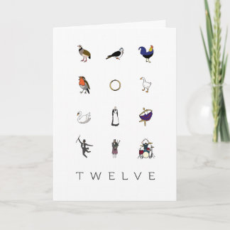 12 Tage Weihnachtskarte Feiertagskarte