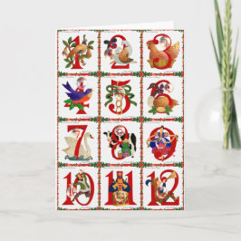12 Tage Weihnachtssteppdecken-Druck-Geschenke Feiertagskarte