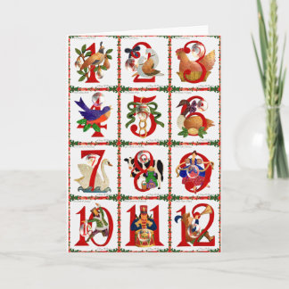 12 Tage Weihnachtssteppdecken-Druck-Geschenke Feiertagskarte