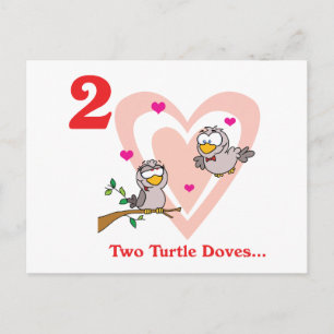 12 Tage zwei Turteltauben Postkarte