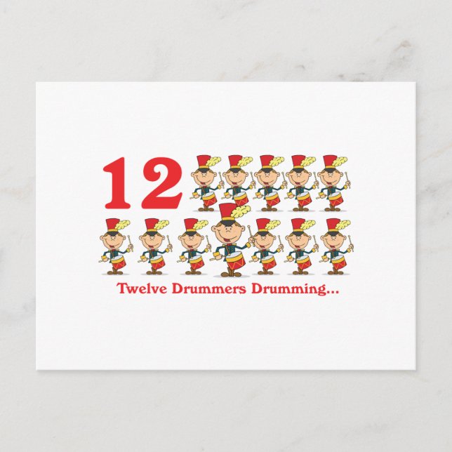 12 Tage zwölf Trommler trommeln Postkarte (Vorderseite)