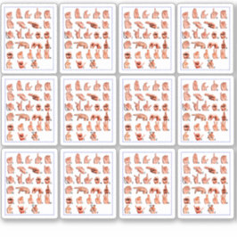 12-teilige American Sign Language Alphabet-Tafel,  Aufkleber