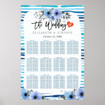 12 Tische Sitzkarte blau Aquarellblau