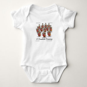 12 Trommelschlägel trommeln lustiges Weihnachts-Ba Baby Strampler