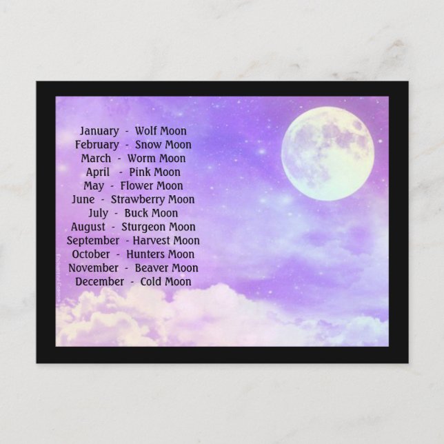 12 Vollmond Postkarte (Vorderseite)