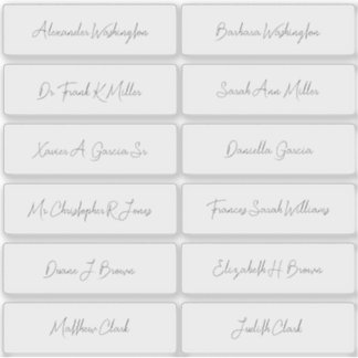 12 Wedding Guest Names Elegant Handwriting Script Aufkleber