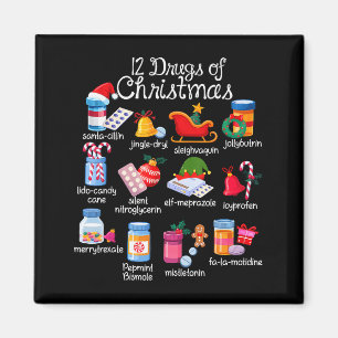 12 Weihnachtsdrogen Apotheker Techniker Pharma Magnet
