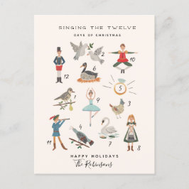 12 Weihnachtstage Feiertagspostkarte