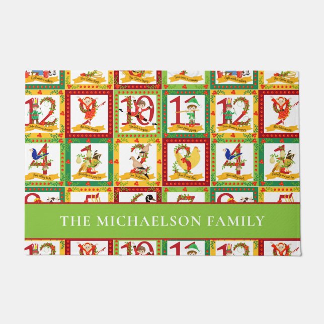 12 Weihnachtstage Fußmatte (Vorderseite)