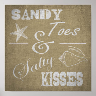 12" X12" Plakat - Sandy-Zehen u. salzige Küsse