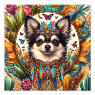 12" x 12" Print Pet Portrait Longhair Chihuahua Fotodruck