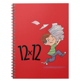 12 x 12 Spiral Notebook Red Notizblock
