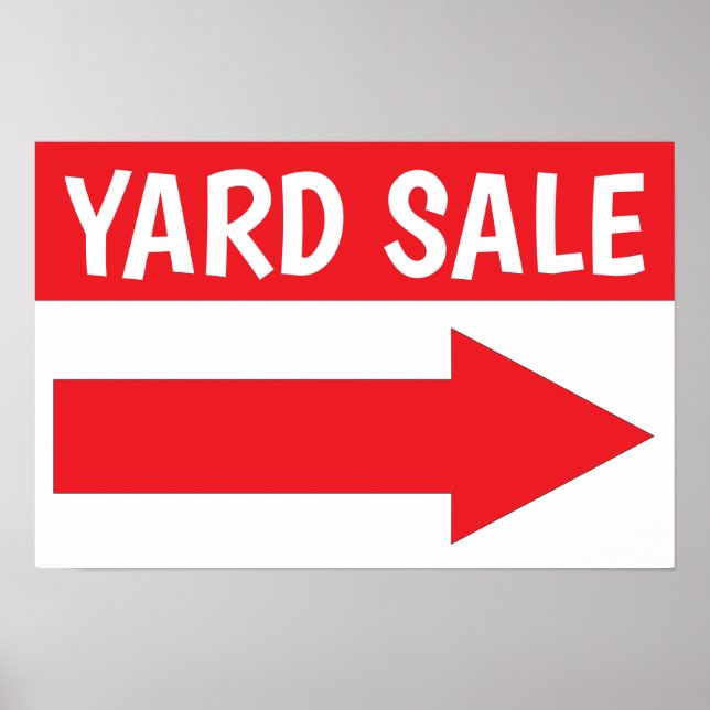 12" X 18" Yard verkauft Rechtes Pfeil Papier Poste Poster (Vorne)