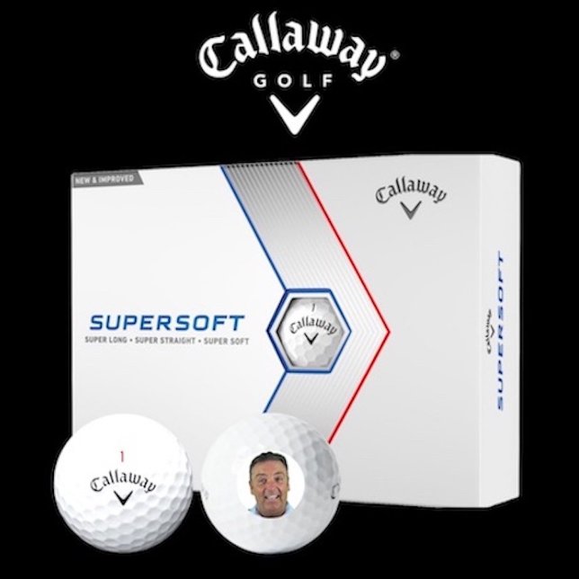 12 x Callaway Supersoft Custom Foto Golfbälle (Box of 12 Callaway Supersoft custom photo golf balls.)