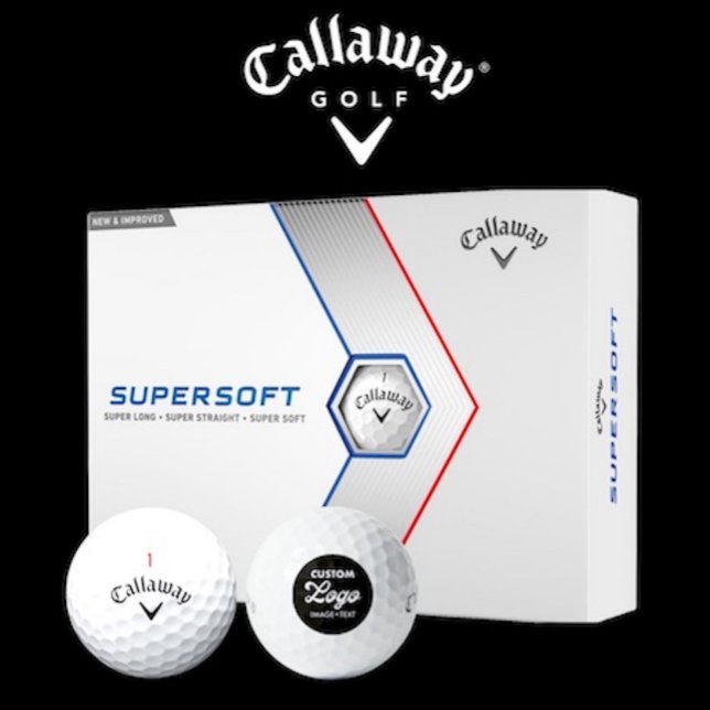 12 x Callaway Supersoft Custom Logo Golf Balls Golfball (Box of 12 Callaway Supersoft custom logo golf balls.)