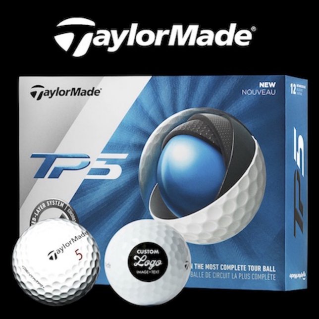 12 x TaylorMade TP5 Custom Logo Golf Balls Golfball (Box of 12 Taylor Made TP5 custom logo golf balls.)