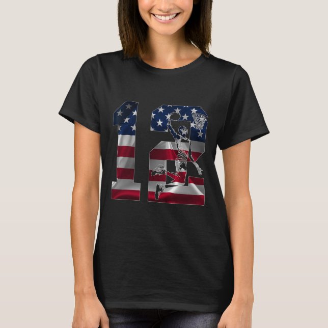 12 Years Number 12 Sketll 12th Birthday  T-Shirt (Vorderseite)