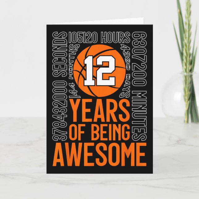 12 Years Of Being Awesome Sketll 12th Birthday  Karte (Vorderseite)