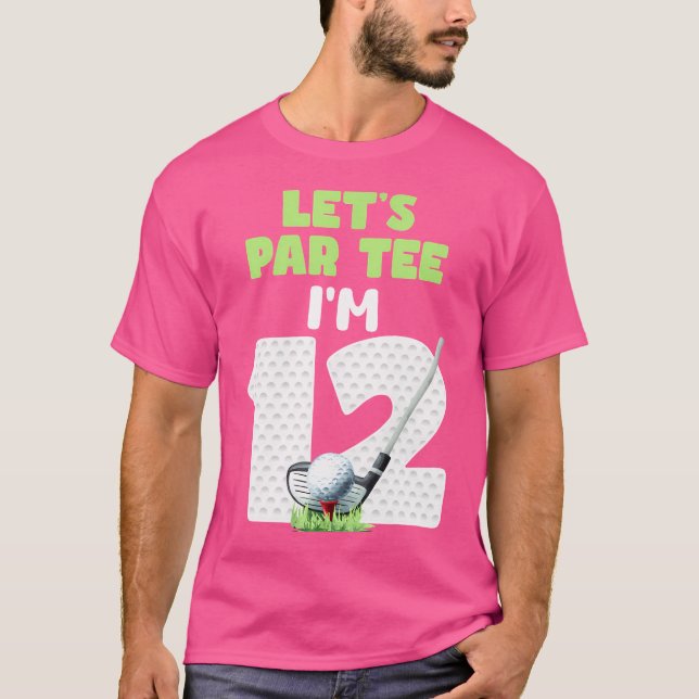 12 Years Old Golf Theme 12Th Birthday Sport Party T-Shirt (Vorderseite)