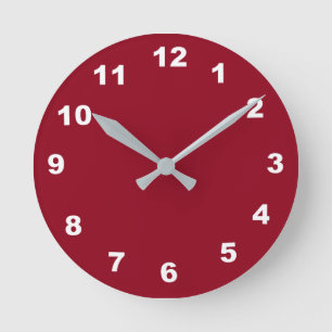 12 Zahl-Wahlen, zum von Burgunder-Uhr zu wählen Runde Wanduhr