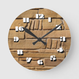 12 Zahlenauswahl für Tan-Stone-Uhr Runde Wanduhr