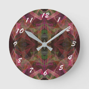 12 Zahlenoptionen für Art-Clock-Fraktal Runde Wanduhr