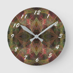 12 Zahlenoptionen für Art-Clock-Fraktal Runde Wanduhr