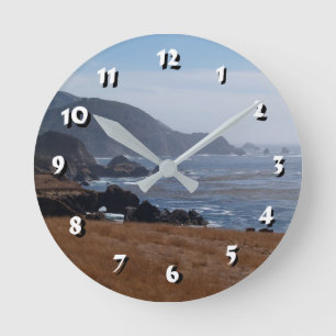 12 Zahlenoptionen - Rocky Coast-Clock Runde Wanduhr