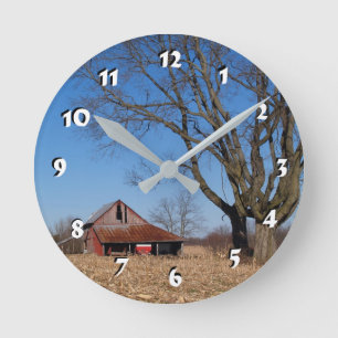 12 Zahlenoptionen wählen — Stalluhr Runde Wanduhr