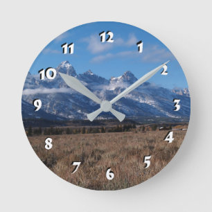 12 Zahlenoptionen wählen - Teton-Uhr Runde Wanduhr