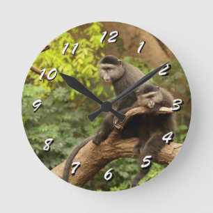 12 Zahlenoptionen zur Auswahl — Affenuhr Runde Wanduhr