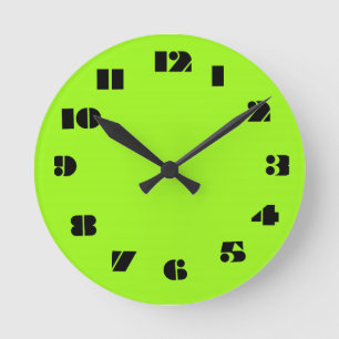 12 Zahlenoptionen zur Auswahl aus der Chartreuse-U Runde Wanduhr