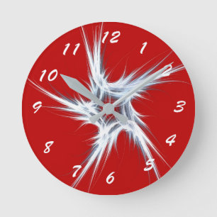 12 Zahlenoptionen zur Auswahl aus der roten Star-U Runde Wanduhr