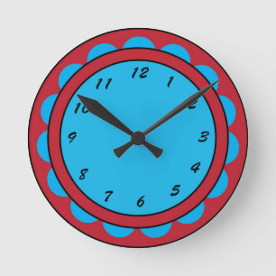 12 Zahlenoptionen zur Auswahl aus roter blauer Uhr