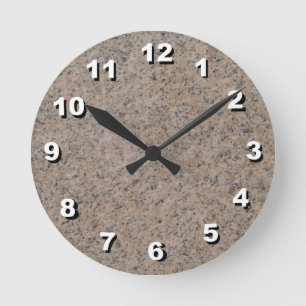 12 Zahlenoptionen zur Auswahl der braunen Marmoruh Runde Wanduhr