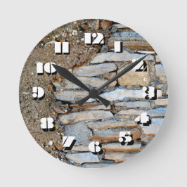 12 Zahlenoptionen zur Auswahl der Steine-Uhr Runde Wanduhr