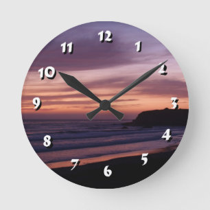 12 Zahlenoptionen zur Wahl der farbenfrohen Sunset Runde Wanduhr