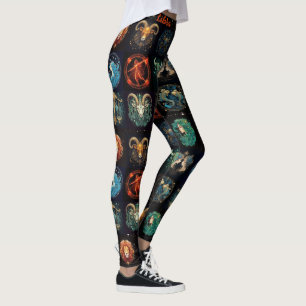 12 Zeichen der Zodiac Custom Black High Quality Leggings
