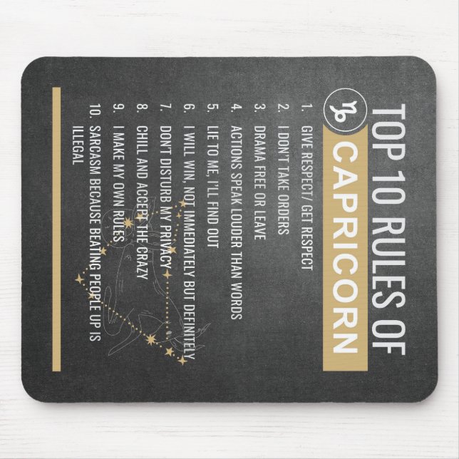 12 Zodiac-Zeichen - Top 10 Regeln Mauspads (Vorne)
