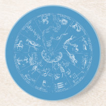 12 Zodiacs Tableau Vintage Dessous de verre en grè