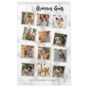 12 Zwölf Foto Moderne Elegante Collage Familie Lie Kalender